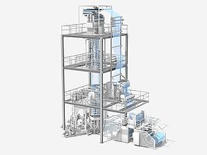 extrusion line for blown stretch film